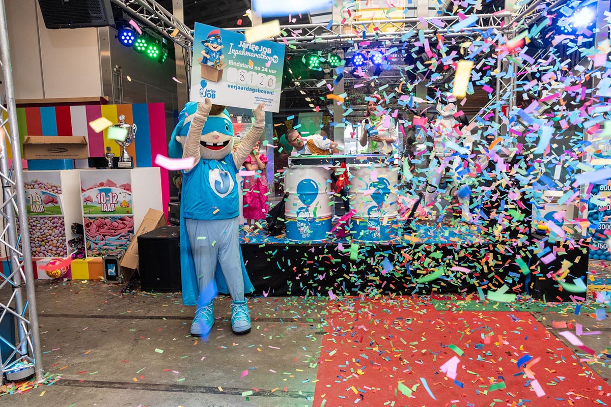 Inpakmarathon 2019 bij Stichting Jarige Job n Rotterdam